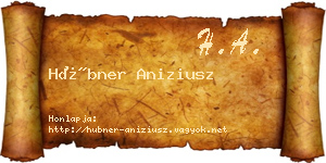 Hübner Aniziusz névjegykártya